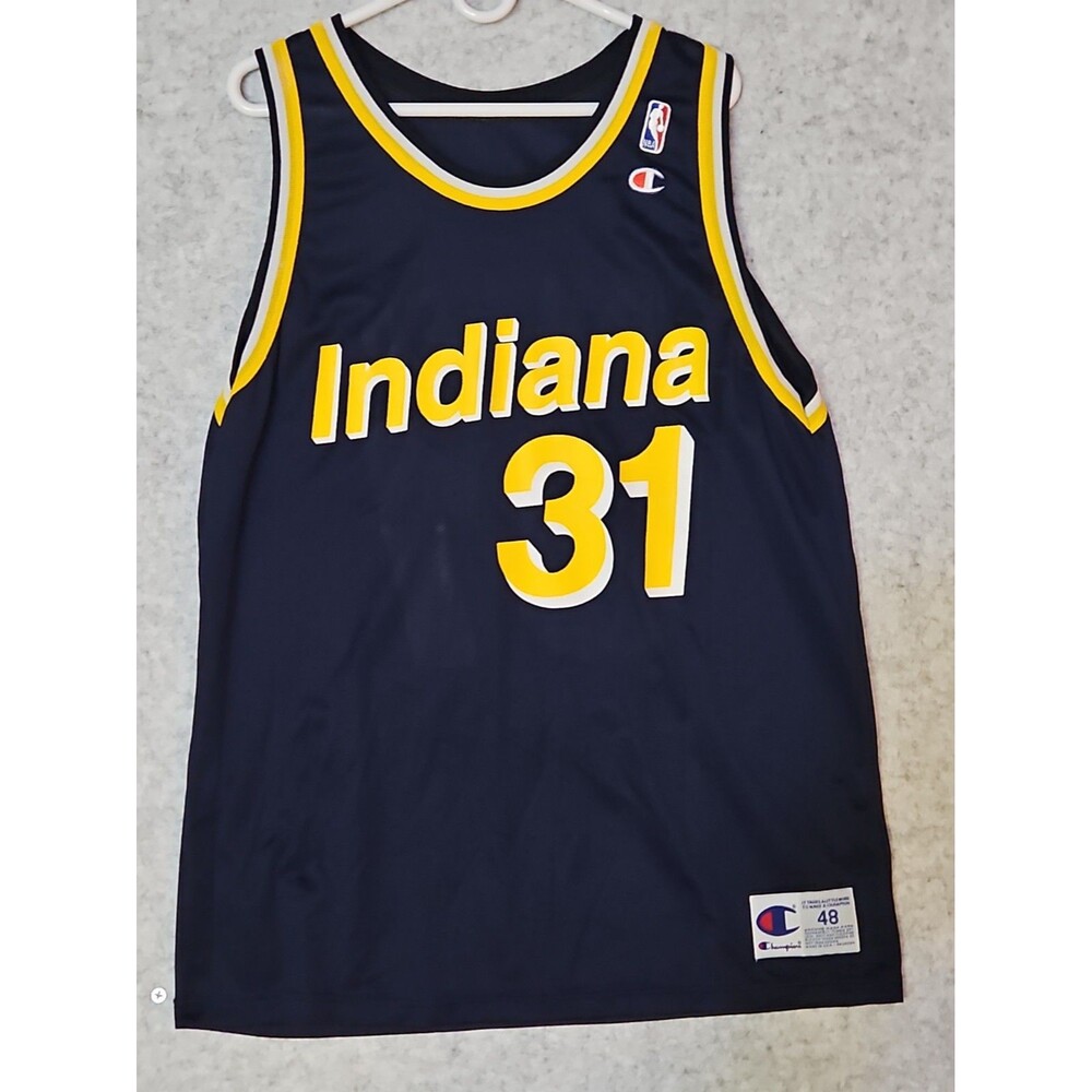 Vintage Champion Reggie Miller Indiana Pacers Jersey #31 Size XL 48 RARE VTG